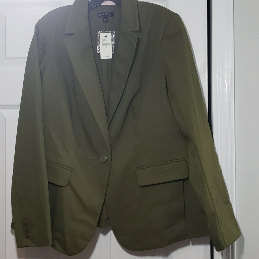 Lane Bryant Green Blazer 16 NWT